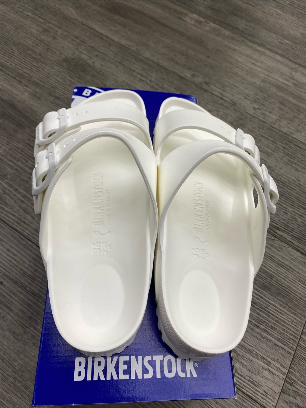 Birkenstock Arizona EVA White Sandals – Narrow Fit Lightweight Waterproof Slides